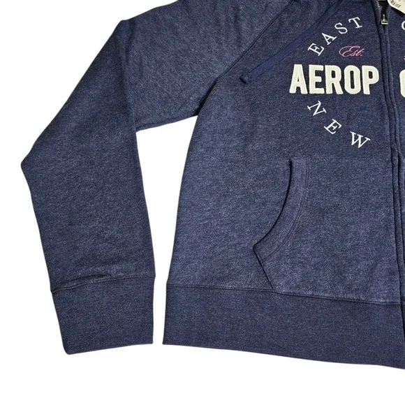 Aeropostale New York East Coast Navy Blue Full Zip Fleece Hoodie Women's XXL NWT - Picture 4 of 8